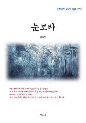 김동인 눈보라 (근현대 한국문학 읽기 203)