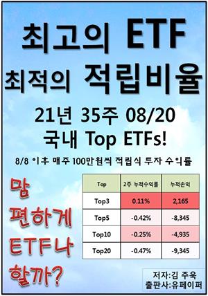 최고의 ETF, 최적의 적립비율,21.35_08/20국내Top ETFs
