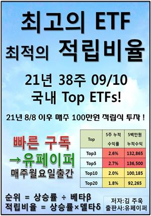최고의 ETF, 최적의 적립비율,21.38.09.10국내TopETFs!