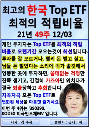 최고의 한국 Top ETF, 최적의 적립비율,21년_49주_12/03