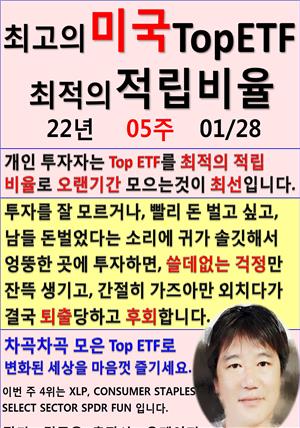 최고의 미국 Top ETF, 최적의 적립비율,22년_05주_01/28