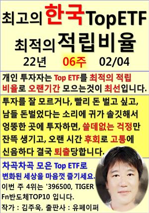 최고의 한국 Top ETF, 최적의 적립비율,22년_06주_02/04