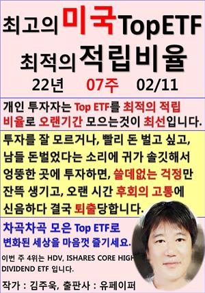 최고의 미국 Top ETF, 최적의 적립비율,22년_07주_02/11