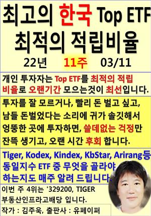 최고의 한국 Top ETF, 최적의 적립비율,22년_11주_03/11