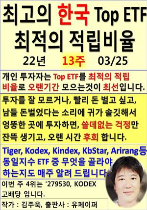 최고의 한국 Top ETF, 최적의 적립비율,22년_13주_03/25