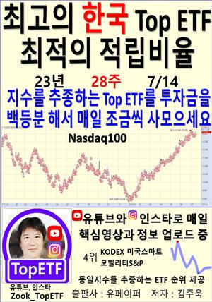 최고의 한국 Top ETF, 최적의 적립비율,23년_28주_07/14