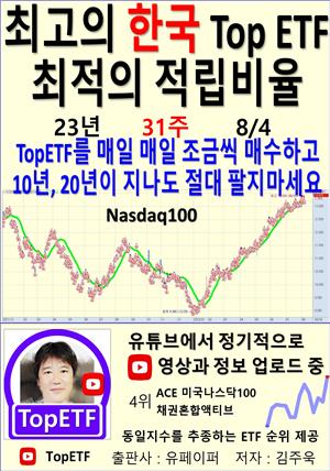 최고의 한국 Top ETF, 최적의 적립비율,23년_31주_08/04