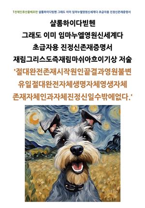 샬롬하이다빋헨 그래도 이미 임마누엘영원신세계다 초급자용 진정신존재증명서